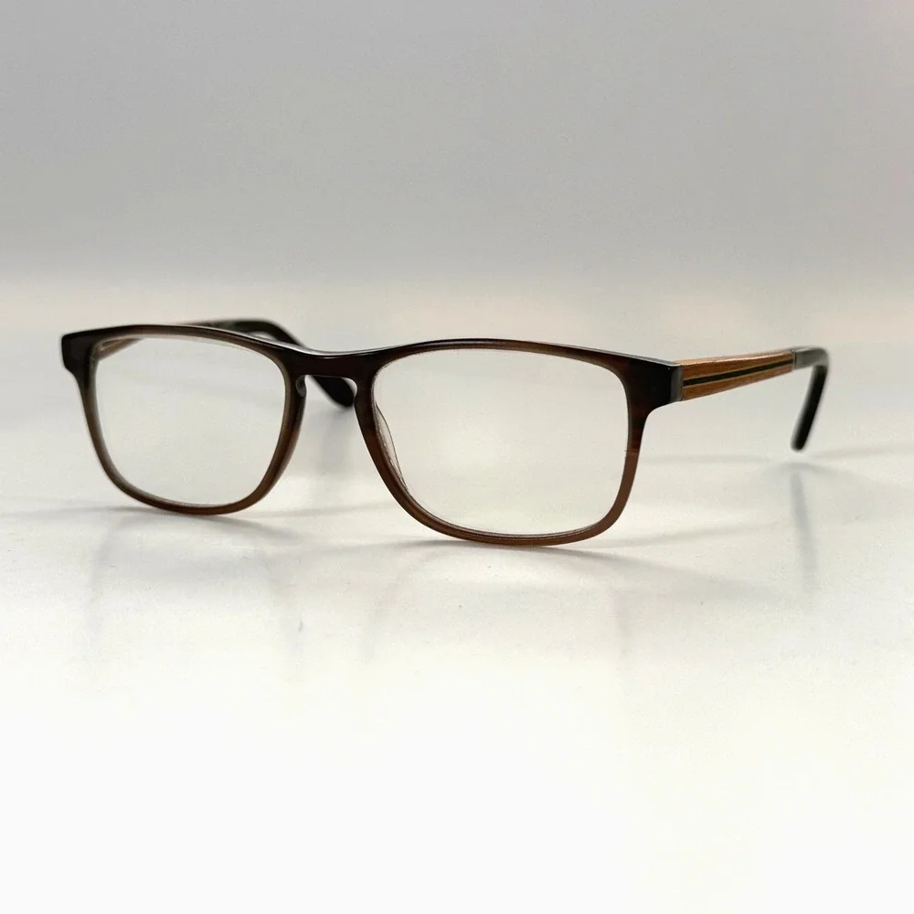 A&A OPTICAL Cremieux Eyeglasses Frame Only 51-18-140 Wood/Plastic Brown